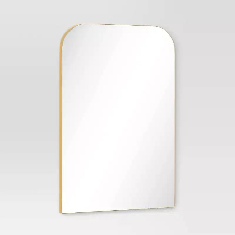 Miroir de cheminée en laiton 24" x 36", support mural résistant à la rouille, décor moderne