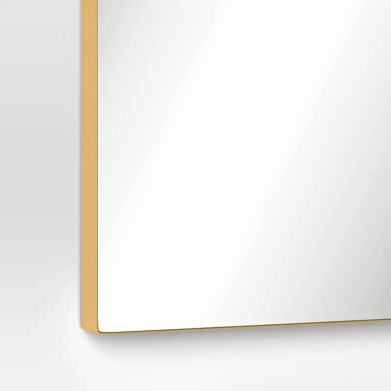 Miroir de cheminée en laiton 24" x 36", support mural résistant à la rouille, décor moderne
