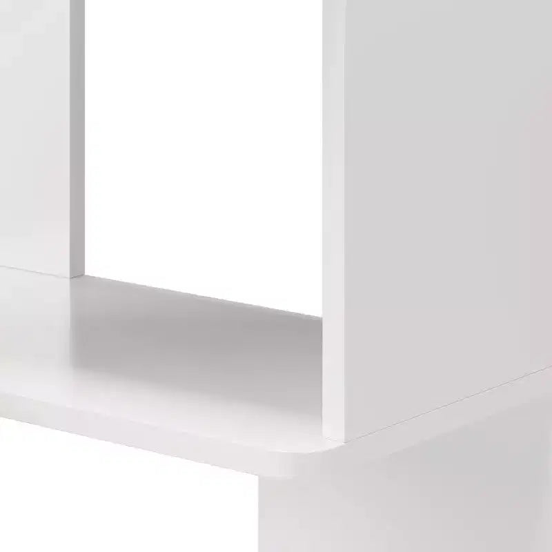 Étagère d'angle blanche 6 niveaux en L