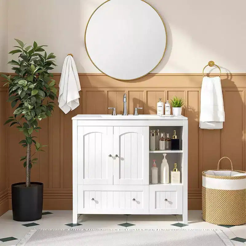 Meuble-lavabo blanc sans vasque