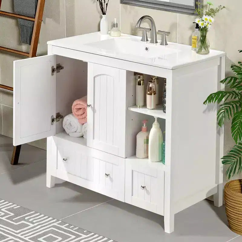 Meuble-lavabo blanc sans vasque