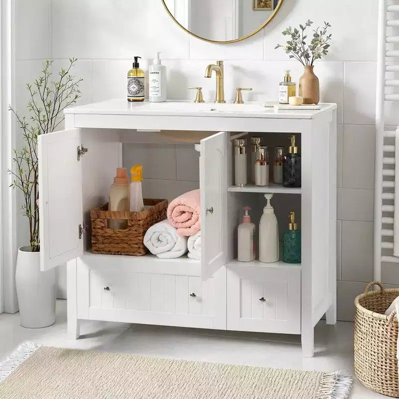 Meuble-lavabo blanc sans vasque
