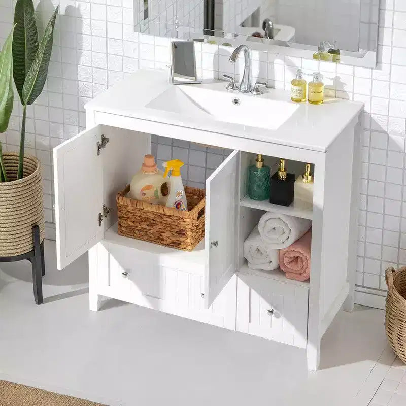 Meuble-lavabo blanc sans vasque