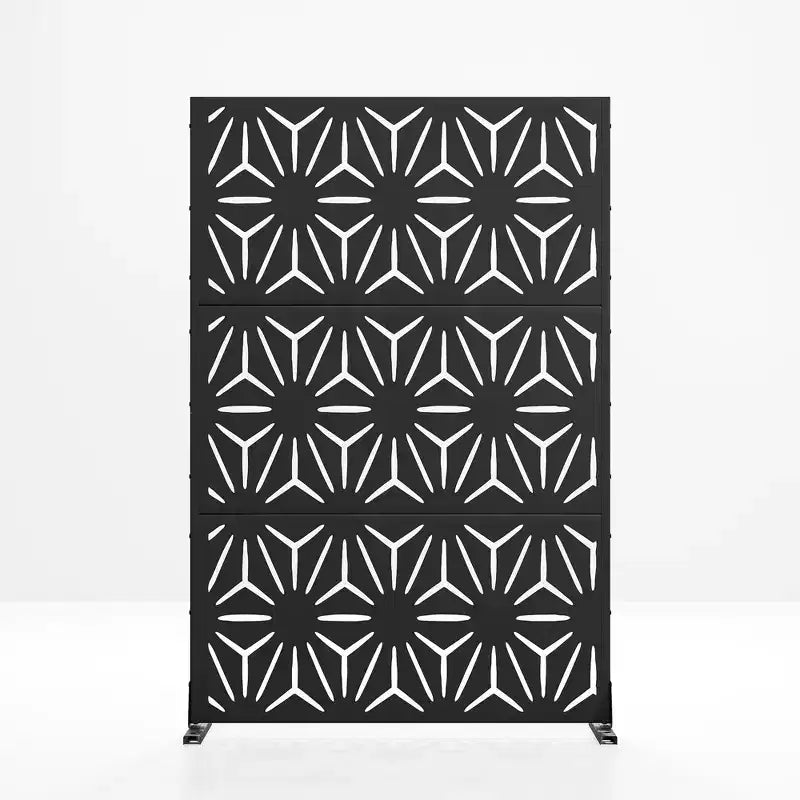 Brise-vue Autoportant Décoratif en Acier Galvanisé Noir pour Extérieur et Intérieur