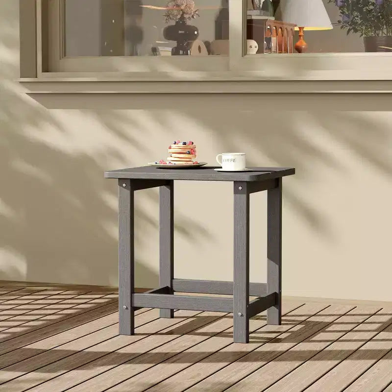 Table d'appoint d'extérieur carrée en PEHD, table de patio Adirondack durable pour la plage/véranda, résistante aux intempéries et facile à assembler