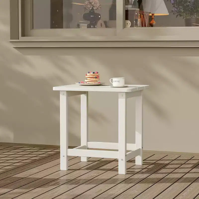 Table d'appoint d'extérieur carrée en PEHD, table de patio Adirondack durable pour la plage/véranda, résistante aux intempéries et facile à assembler