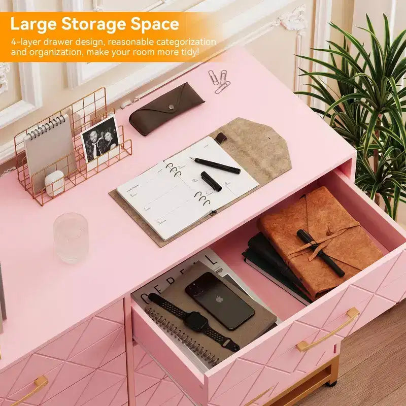 Commode haute à 8 tiroirs avec plateau en bois, meuble de rangement moderne pour chambre, salon, couloir