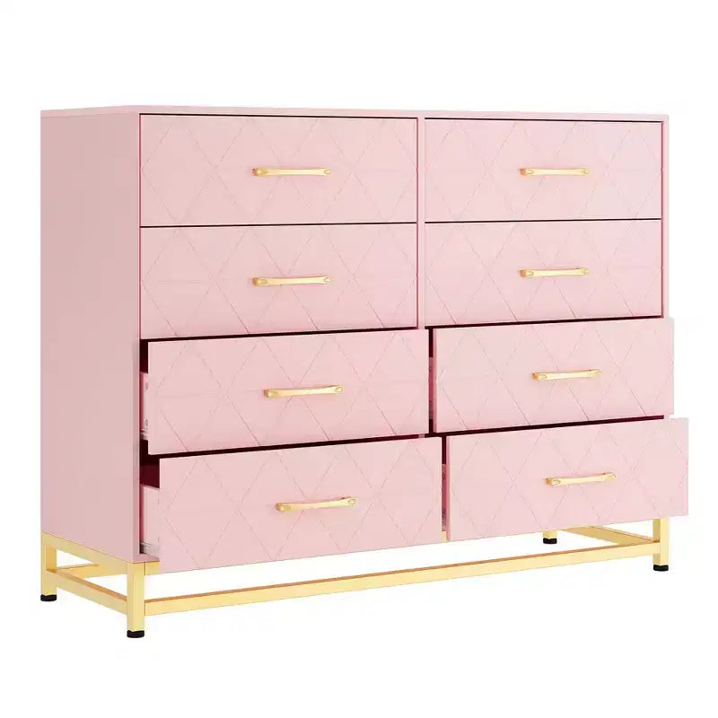 Commode haute à 8 tiroirs avec plateau en bois, meuble de rangement moderne pour chambre, salon, couloir