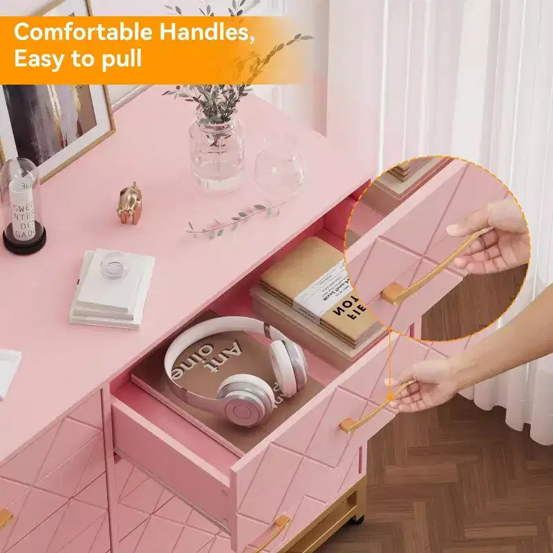 Commode haute à 8 tiroirs avec plateau en bois, meuble de rangement moderne pour chambre, salon, couloir