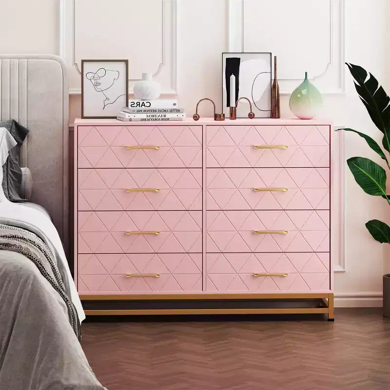 Commode haute à 8 tiroirs avec plateau en bois, meuble de rangement moderne pour chambre, salon, couloir