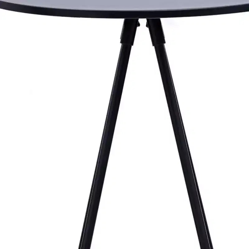 Table de bar 31" en bois et fer arrondis noirs