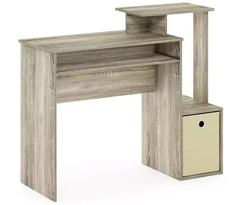 Bureau d'écriture en verre gris de 30 po avec tiroir de classement