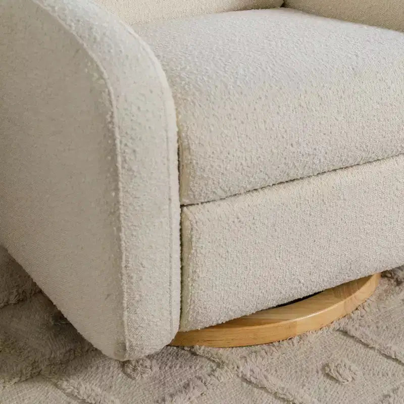 Fauteuil inclinable et pivotant électronique avec port USB, tissu bouclette, chaise de nurserie