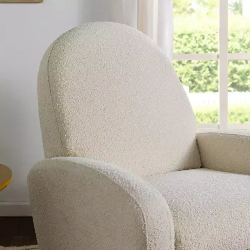 Fauteuil inclinable et pivotant électronique avec port USB, tissu bouclette, chaise de nurserie