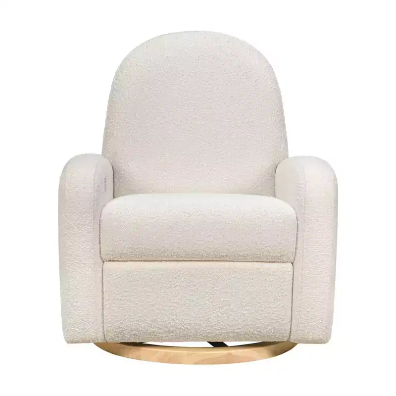 Fauteuil inclinable et pivotant électronique avec port USB, tissu bouclette, chaise de nurserie