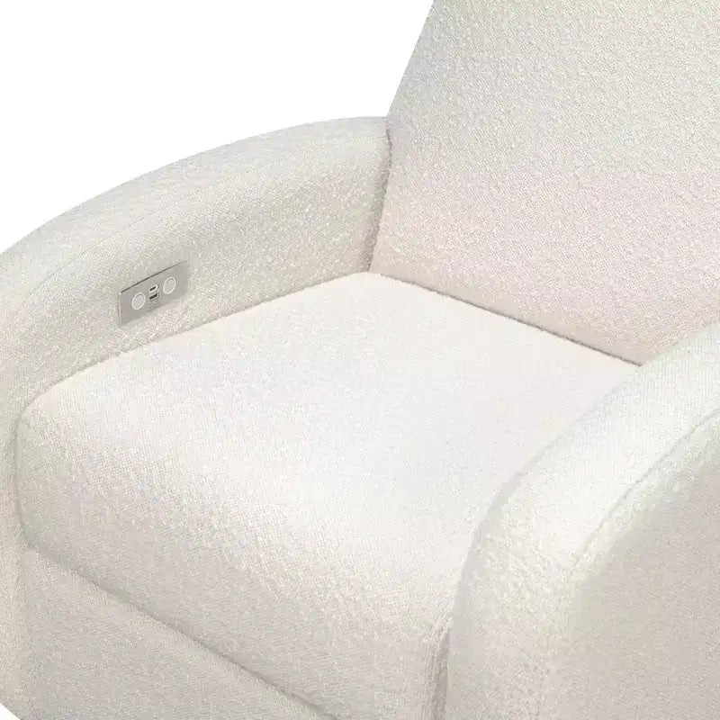 Fauteuil inclinable et pivotant électronique avec port USB, tissu bouclette, chaise de nurserie