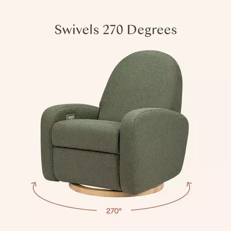 Fauteuil inclinable et pivotant électronique avec port USB, tissu bouclette, chaise de nurserie