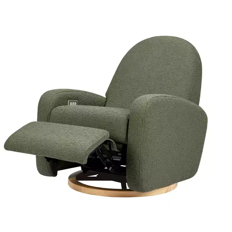 Fauteuil inclinable et pivotant électronique avec port USB, tissu bouclette, chaise de nurserie
