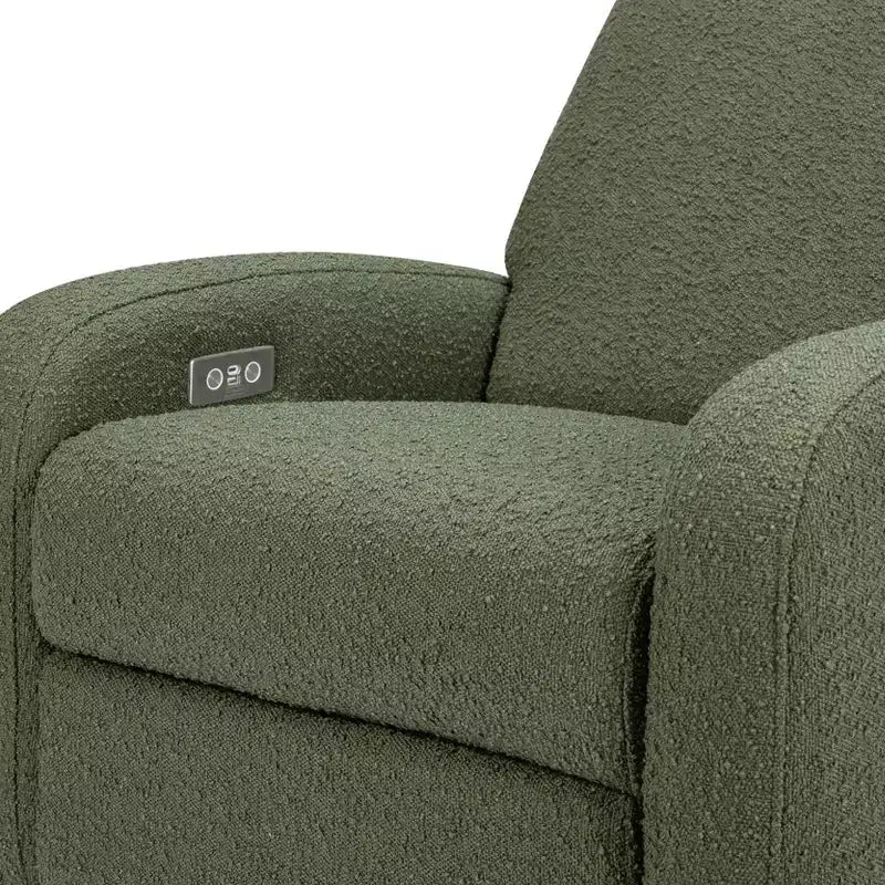 Fauteuil inclinable et pivotant électronique avec port USB, tissu bouclette, chaise de nurserie