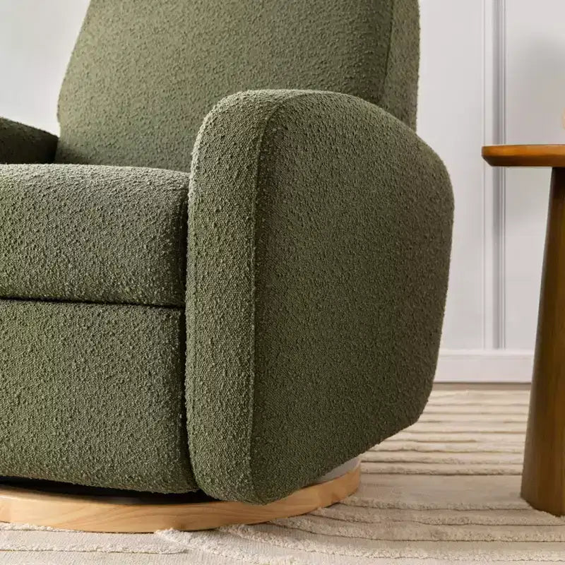 Fauteuil inclinable et pivotant électronique avec port USB, tissu bouclette, chaise de nurserie