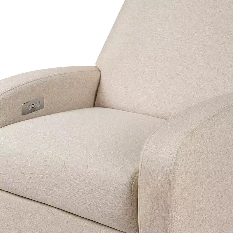 Fauteuil inclinable et pivotant électronique avec port USB, tissu bouclette, chaise de nurserie
