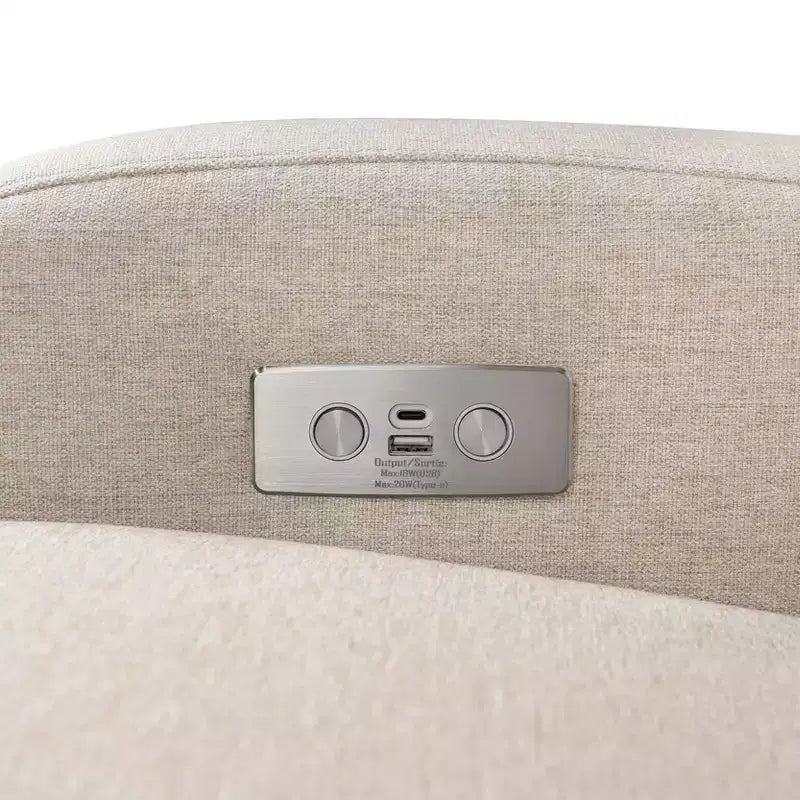 Fauteuil inclinable et pivotant électronique avec port USB, tissu bouclette, chaise de nurserie