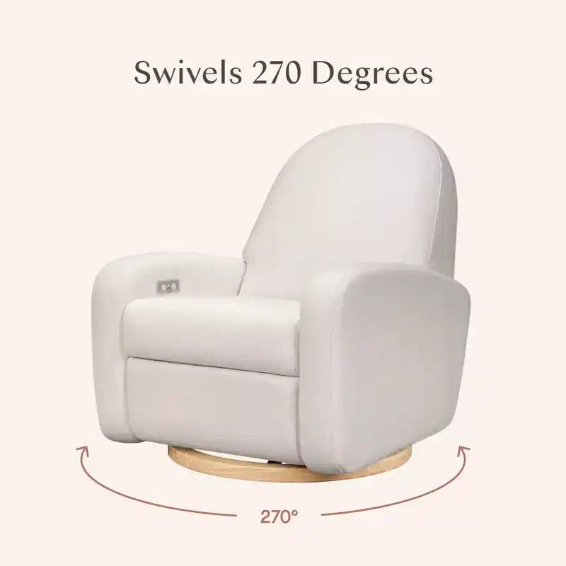 Fauteuil inclinable et pivotant électronique avec port USB, tissu bouclette, chaise de nurserie