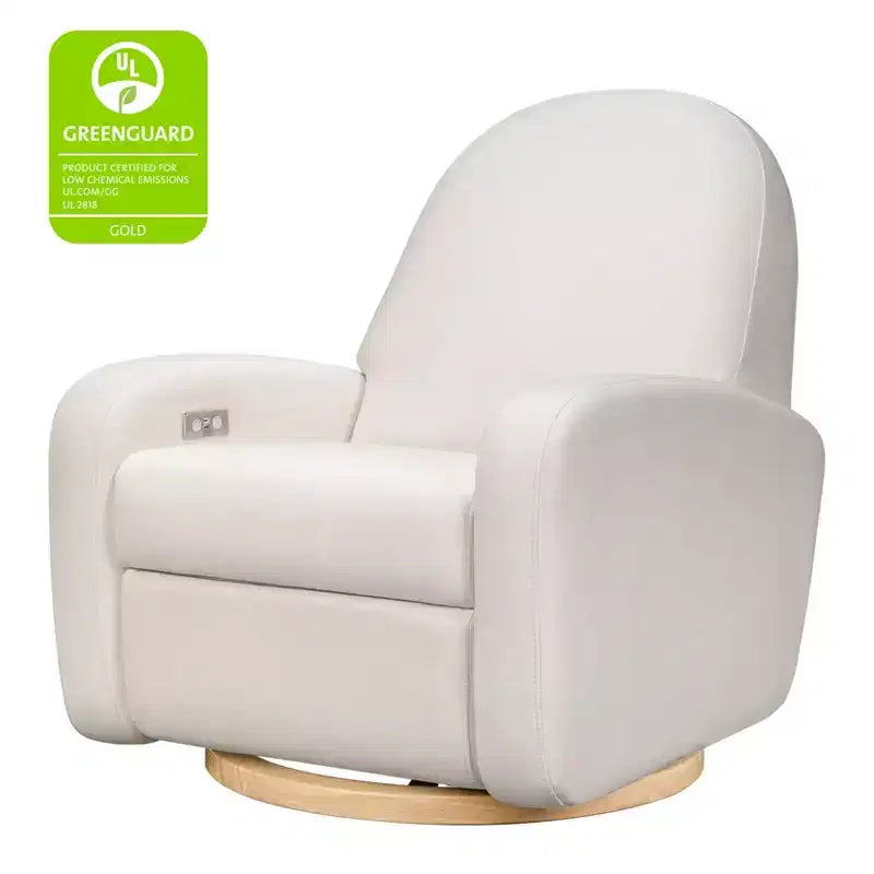 Fauteuil inclinable et pivotant électronique avec port USB, tissu bouclette, chaise de nurserie