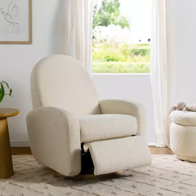 Fauteuil inclinable et pivotant électronique avec port USB, tissu bouclette, chaise de nurserie