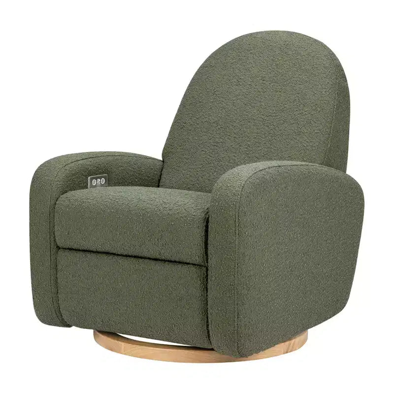 Fauteuil inclinable et pivotant électronique avec port USB, tissu bouclette, chaise de nurserie