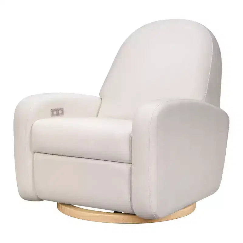 Fauteuil inclinable et pivotant électronique avec port USB, tissu bouclette, chaise de nurserie