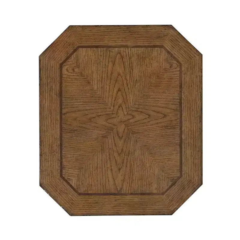 Table d'appoint octogonale pour salon, Chêne brun ambré