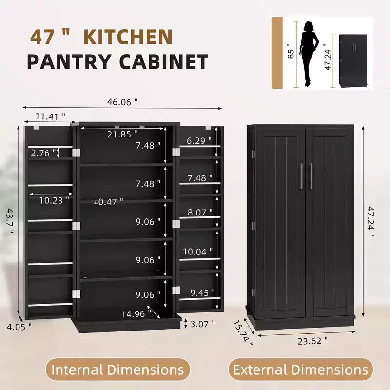 Meuble de cuisine de 120 cm (47,24 po) avec porte et étagères réglables, autoportant pour cuisine, salle à manger