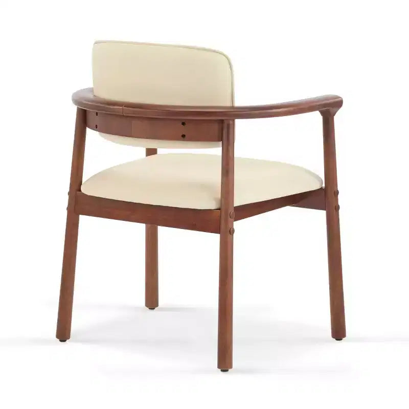chaises de salle à manger rétro en PU avec cadre en bois massif, fauteuils d'appoint pour salle à manger ou salon