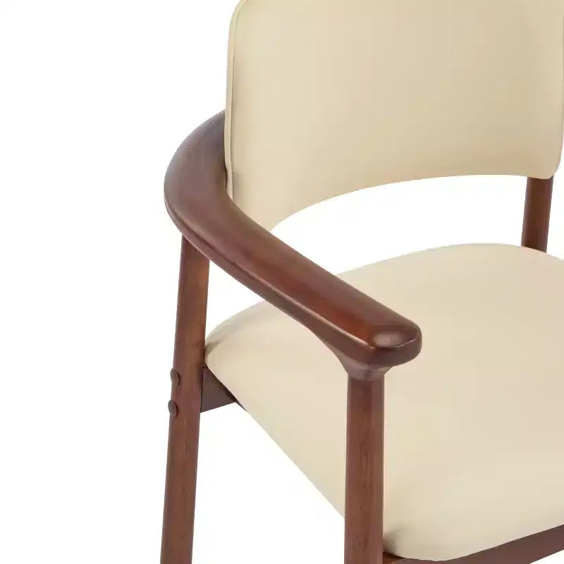 chaises de salle à manger rétro en PU avec cadre en bois massif, fauteuils d'appoint pour salle à manger ou salon