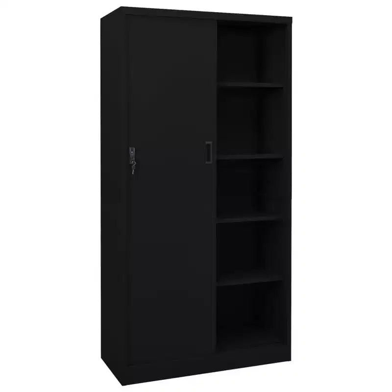 Meuble de classement verrouillable avec porte coulissante en acier