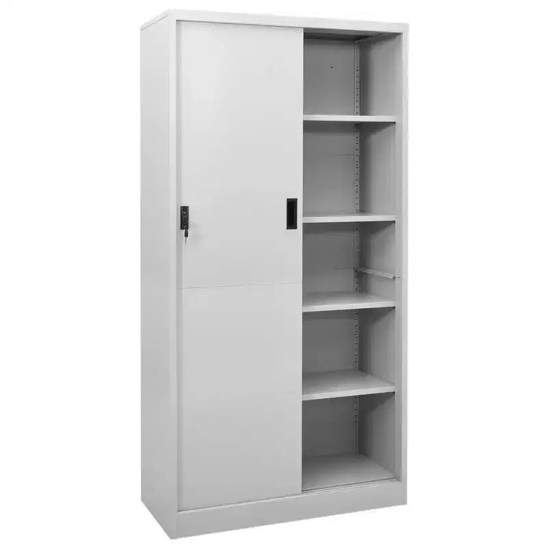 Meuble de classement verrouillable avec porte coulissante en acier