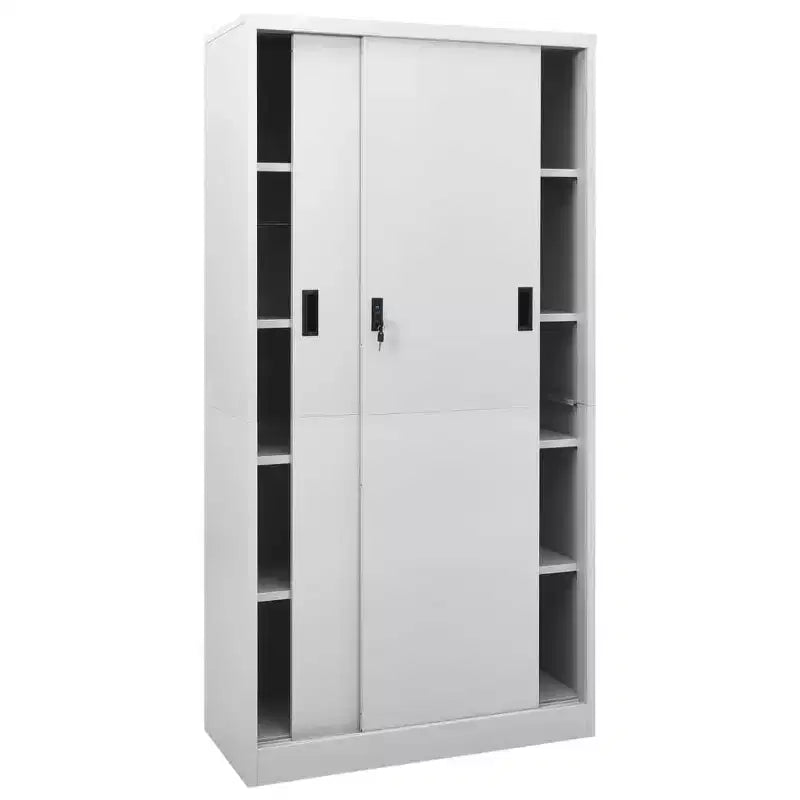Meuble de classement verrouillable avec porte coulissante en acier