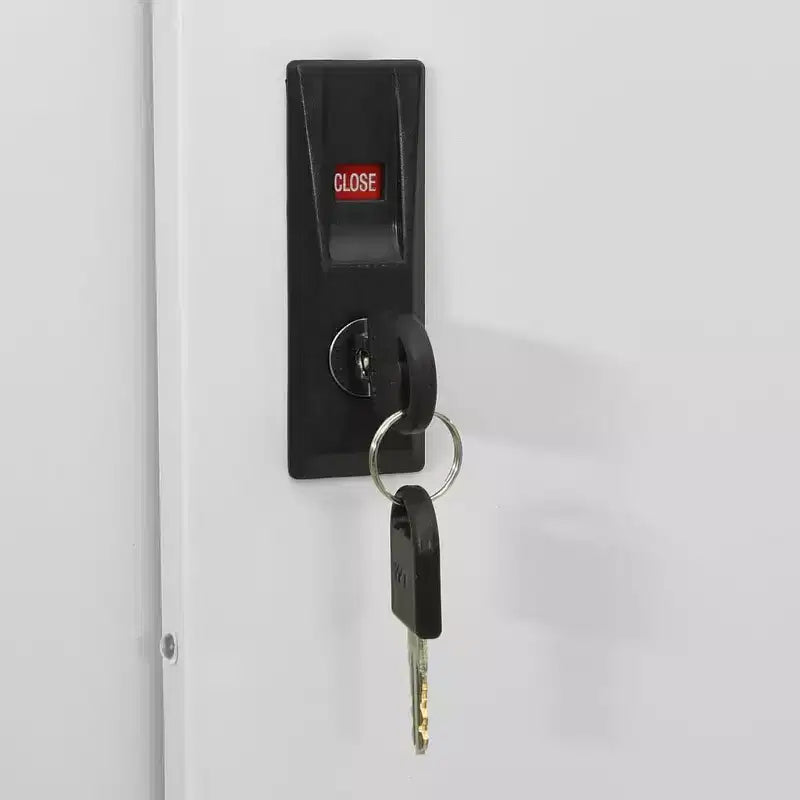 Meuble de classement verrouillable avec porte coulissante en acier
