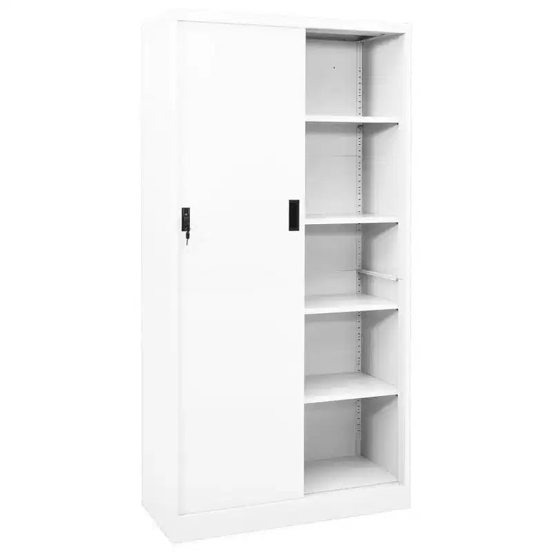 Meuble de classement verrouillable avec porte coulissante en acier