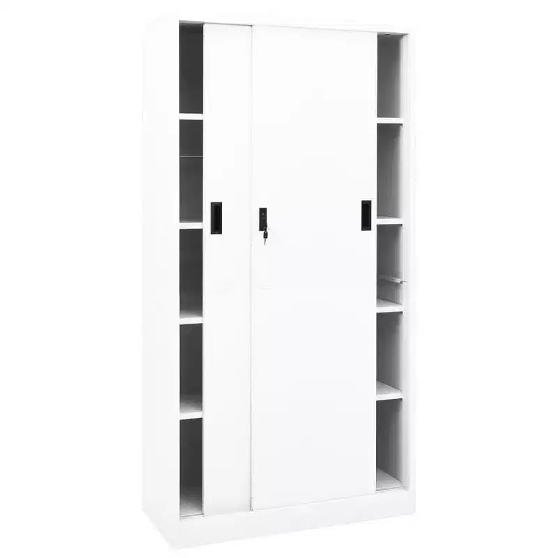 Meuble de classement verrouillable avec porte coulissante en acier