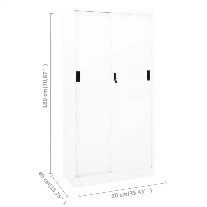 Meuble de classement verrouillable avec porte coulissante en acier