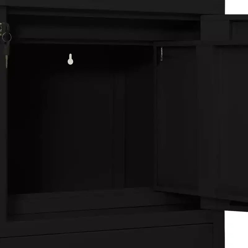 Meuble de rangement pour classement, meuble de bureau avec serrure pour bureau à domicile, en acier - Gris clair sans jardinière