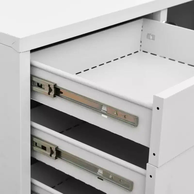 Meuble de rangement pour classement, meuble de bureau avec serrure pour bureau à domicile, en acier - Gris clair sans jardinière
