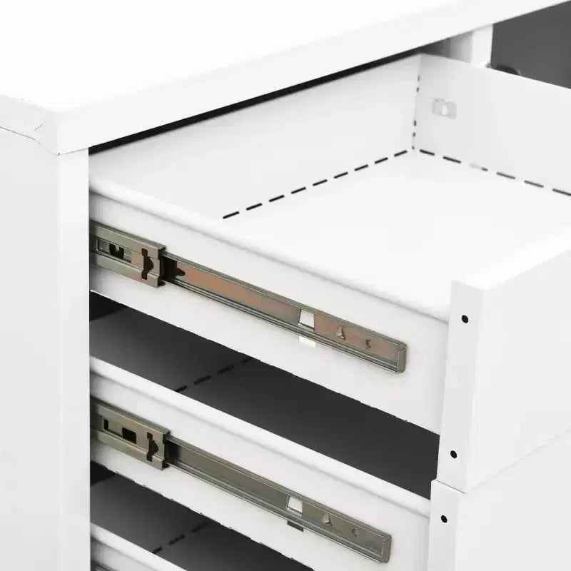 Meuble de rangement pour classement, meuble de bureau avec serrure pour bureau à domicile, en acier - Gris clair sans jardinière