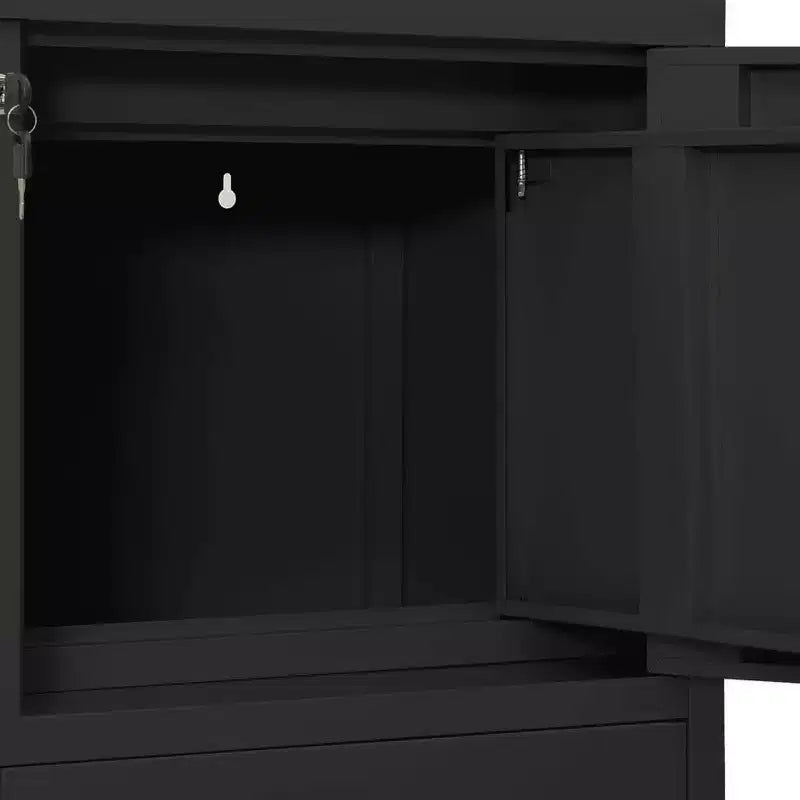 Meuble de rangement pour classement, meuble de bureau avec serrure pour bureau à domicile, en acier - Gris clair sans jardinière