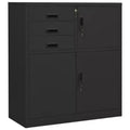 Meuble de rangement pour classement, meuble de bureau avec serrure pour bureau à domicile, en acier - Gris clair sans jardinière