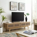 Meuble TV Mid-Century Moderne de 180 cm pour téléviseurs jusqu'à 80", étagères réglables, gestion des câbles, marron