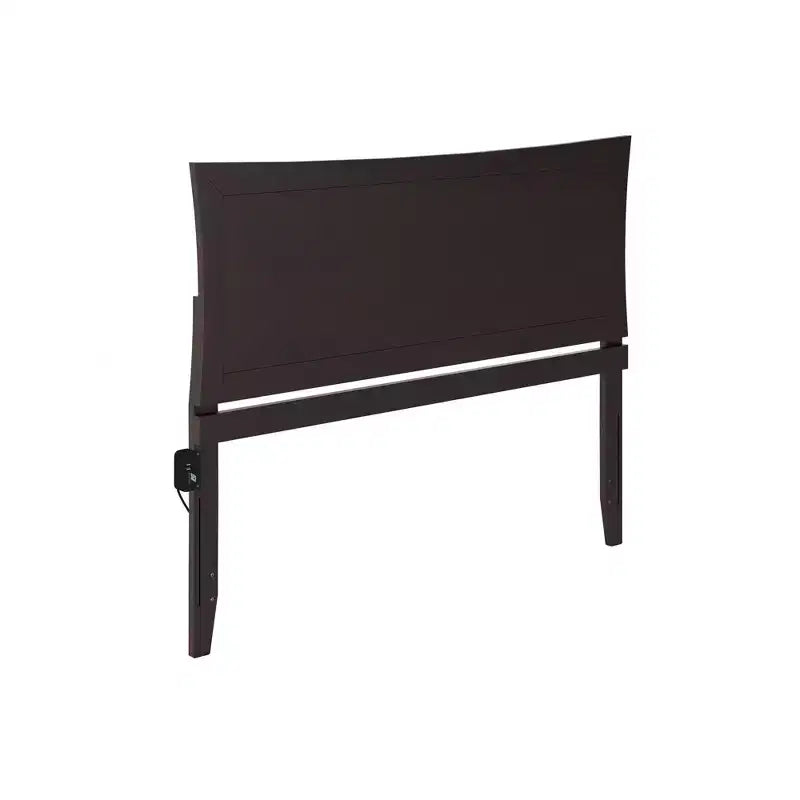 Tête de lit en panneau de bois expresso avec chargeur USB, finition satinée, 203 x 127 cm