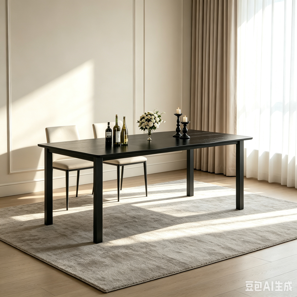 Table à manger avec bord irrégulier ondulé, plateau en MDF de 15 mm d'épaisseur et cadre en métal, pour cuisine, marbre